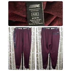 American Eagle Outfitters Men’s Flex Fleece Joggers sz M Maroon & Black